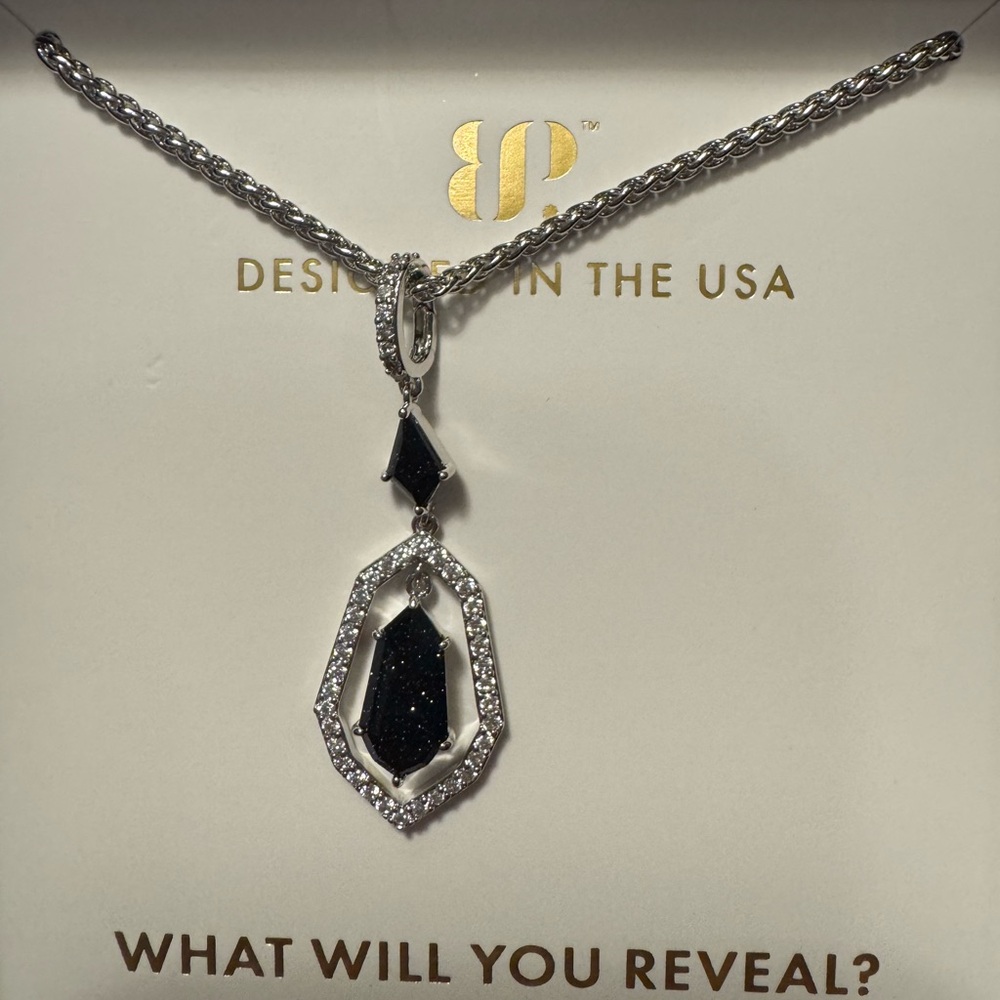 Bomb Party Untamed Silver and Black Pendant Necklace